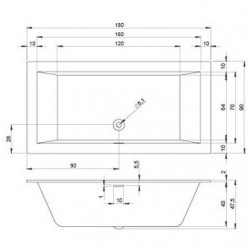Гидромассажная ванна RIHO RETHINK CUBIC FLOW 180x90 FALL