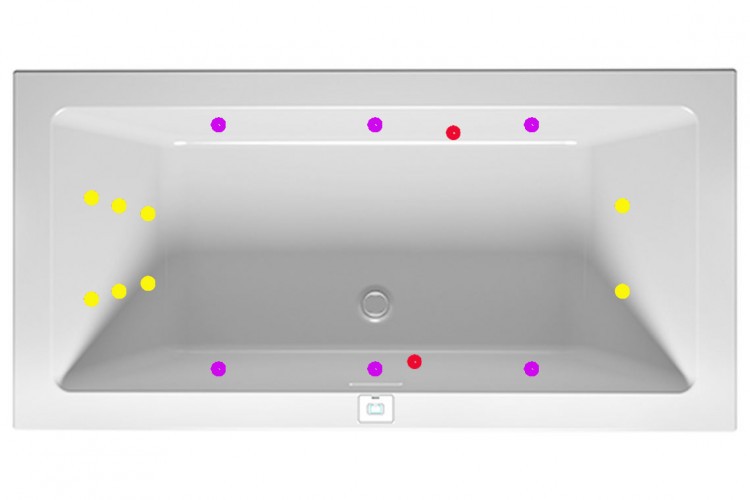 Гидромассажная ванна RIHO RETHINK CUBIC FLOW 180x90 FALL