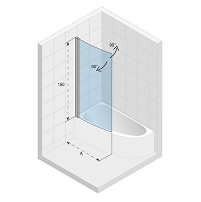Шторка на ванну RIHO NOVIK Z108 LYRA 140/153,5/170 левая, GZT91000891