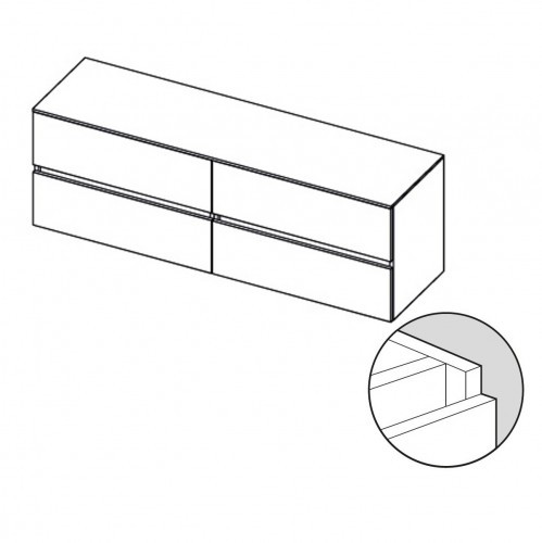 Мебель для ванной RIHO Fromscratch Тумбы со столешницей SET A-3 180 см, высота 59, глянцевый лак