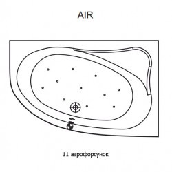 Гидромассажная ванна RIHO LYRA AIR 140x90 L