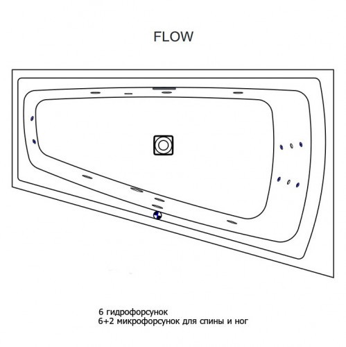 Гидромассажная ванна RIHO STILL SMART L FLOW 170x110