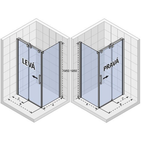 Душевой уголок RIHO Ocean O203 100x90 Right, GU01000902