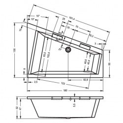 Акриловая ванна RIHO DOPPIO 180х130 см L, B034001005 (BA9100500000000)