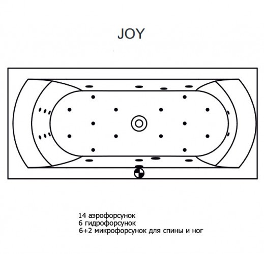 Гидромассажная ванна RIHO LIMA JOY 170х75 см