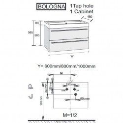 Мебель для ванной RIHO Bologna 48 SET A-1 60 см, глянцевый лак