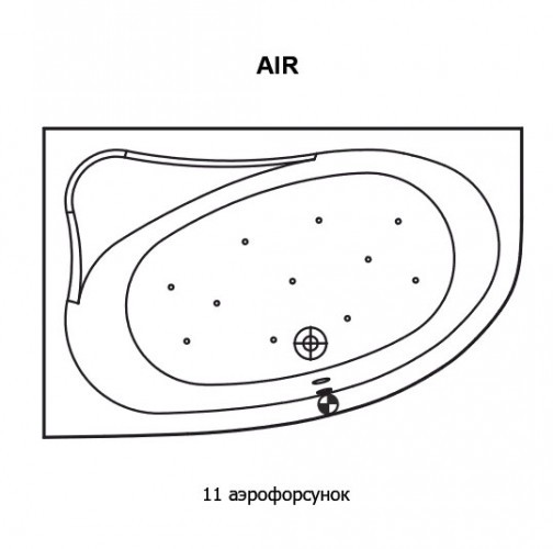 Гидромассажная ванна RIHO LYRA AIR 153x100 R