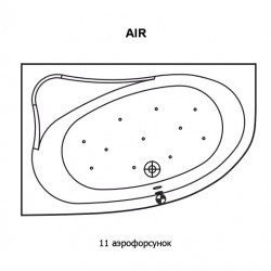 Гидромассажная ванна RIHO LYRA AIR 153x100 R