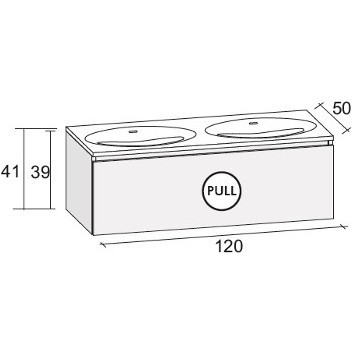 Мебель для ванной RIHO AVIANO 50 SET A-1 120 см, лак матовый
