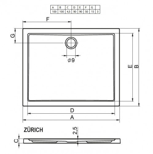 Акриловый душевой поддон Riho Zurich 260 100x100 белый DA6800500000000