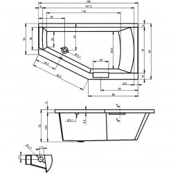 Акриловая ванна RIHO GETA 160x90 L, B030001005 (BA8700500000000)