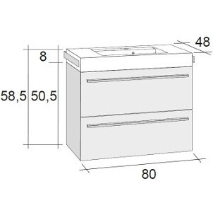 Мебель для ванной RIHO Bologna 48 SET A-1 80 см, отделка под дерево