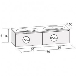 Мебель для ванной RIHO AVIANO 50 SET A-1 160 см, лак матовый