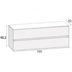 Мебель для ванной RIHO AVELLA SET B-1 160 см, мраморная столешница, глянцевый лак