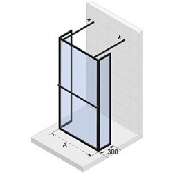 Душевой уголок RIHO SZ LUCID GD404 300 x 1200 x 300 x 2000 BLACK, GD312B030