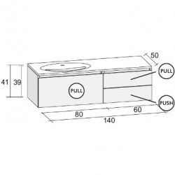 Мебель для ванной RIHO AVIANO 50 SET A-2 140 см, раковина слева, отделка под дерево