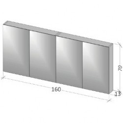 Зеркало-шкаф RIHO Type 13 160 x 70 x 13 см, отделка под дерево