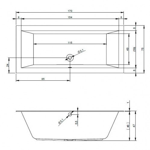 Гидромассажная ванна RIHO LUGO BLISS 170x75