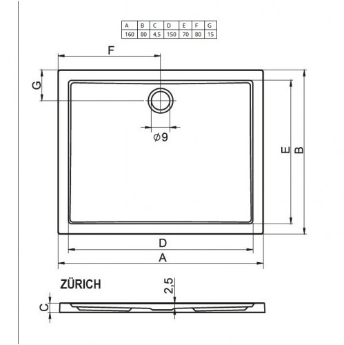 Акриловый душевой поддон Riho Zurich 268 160x80 белый DA8200500000000