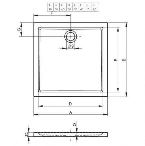Акриловый душевой поддон Riho Zurich 270 90x80 белый DA7000500000000