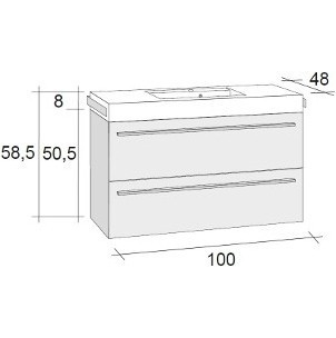 Мебель для ванной RIHO Bologna 48 SET A-1 100 см, раковина слева, отделка под дерево
