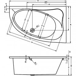 Гидромассажная ванна RIHO LYRA JOY 140x90 L