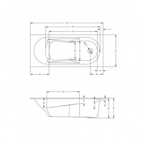 Гидромассажная ванна RIHO LAZY FLOW 170x75